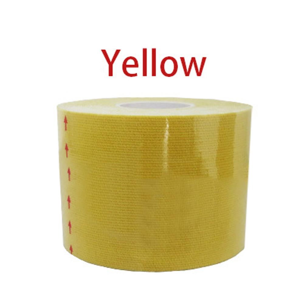 5m impermeável respirável algodão kinesiology fita esportes rolo elástico adesivo muscular bandagem dor cuidados fita joelho cotovelo protetor: YELLOW