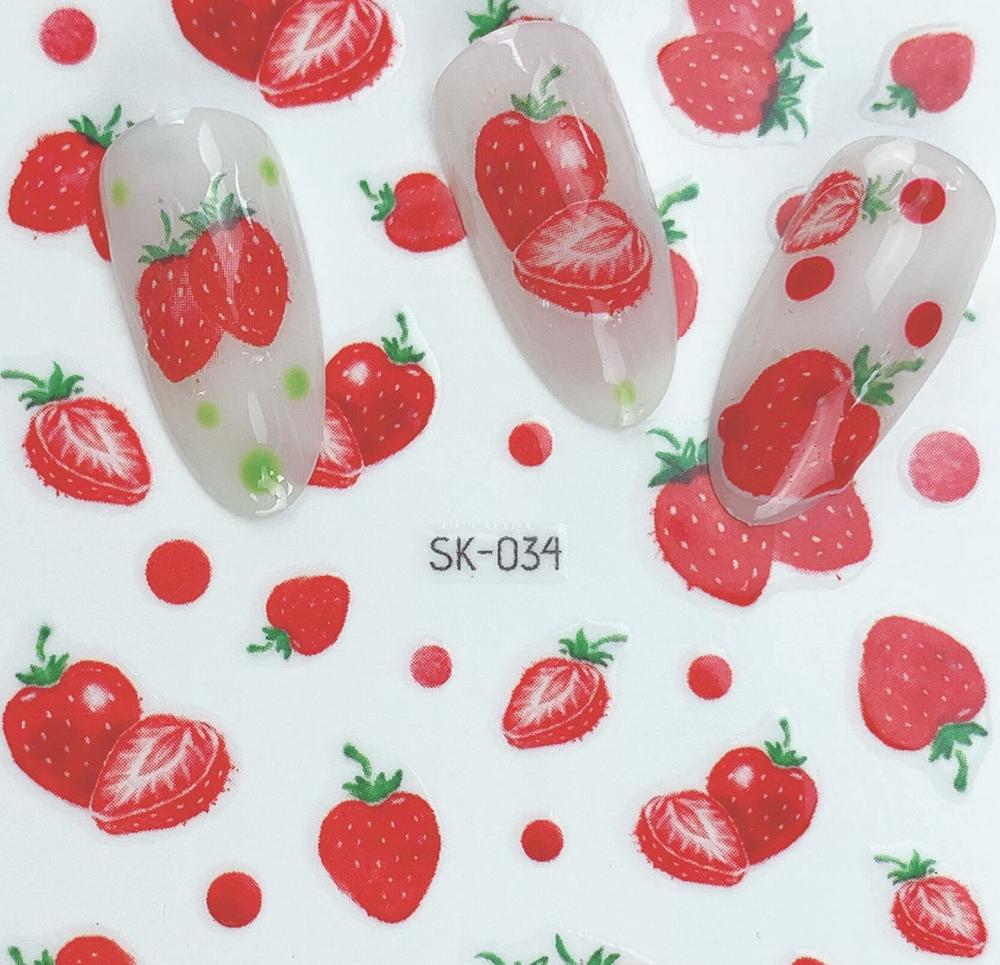 1 stuk zelfklevende nagelstickers uit de hyuna-serie met eipatroon, nageltips, 3d manicurestickers, nageldecoratietools in regenboogkleuren.: Sk -034