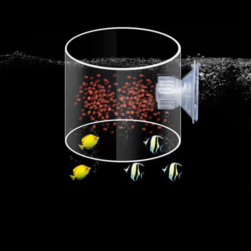 Aquarium Fish Feeder Acrylic Transparent Aquarium Fish Bowl Feeding Ring With Suction Cup Fish Tank Feeder Aquarium Accessories