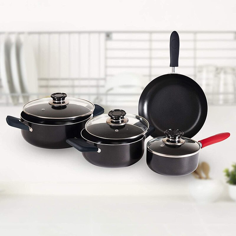 10 Pieces Silicone Pot Holder Cover Handle Holder Pan Scraper Tool Set, Grill Pan Scraper Cleaner Tool Handle