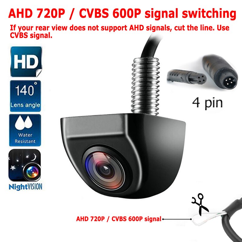 AHD Reverse camera Vehicle camera Car Rear View Camera Auto CCD HD Parking Reverse Backup Rearview Camera 140 Degree Waterproof: AHD B Camera