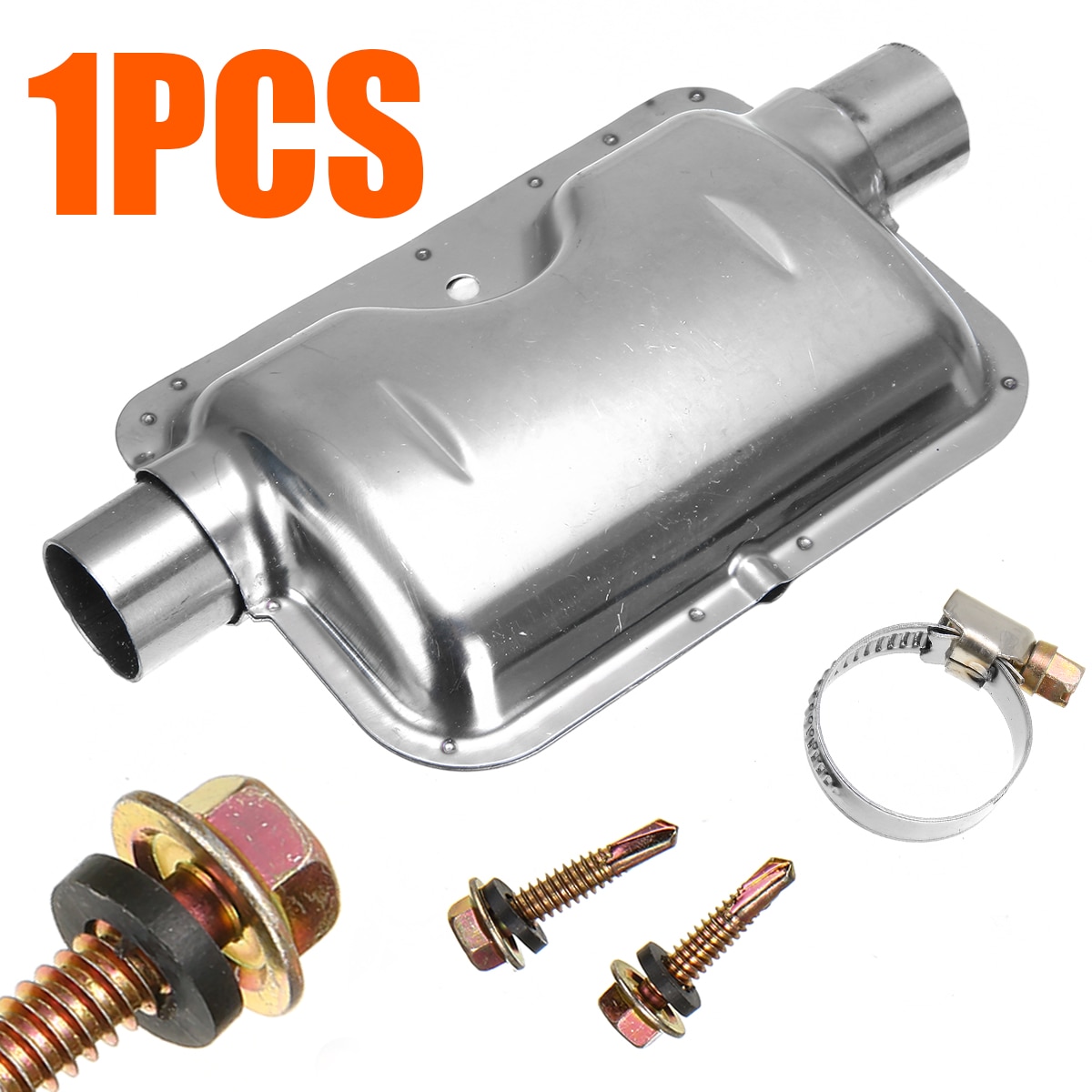 Treyues 1einstellen 24mm Abgasschalldämpfer + Schellen + Schraube Edelstahl Für Webasto Eberspacher Auto Auto Heizung