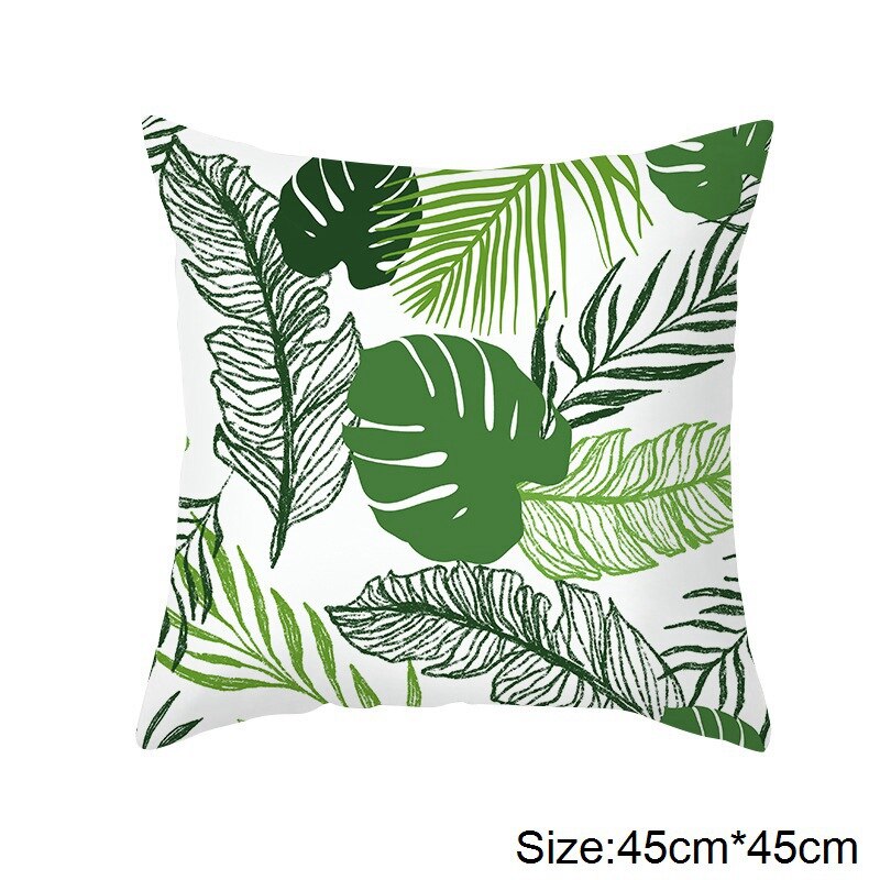Artificial Palm Leaves Hawaiian Luau Party Jungle Beach Theme Party Decoration Hawaii Home Decor Summer Tropical Party: 18inch pillow case 4