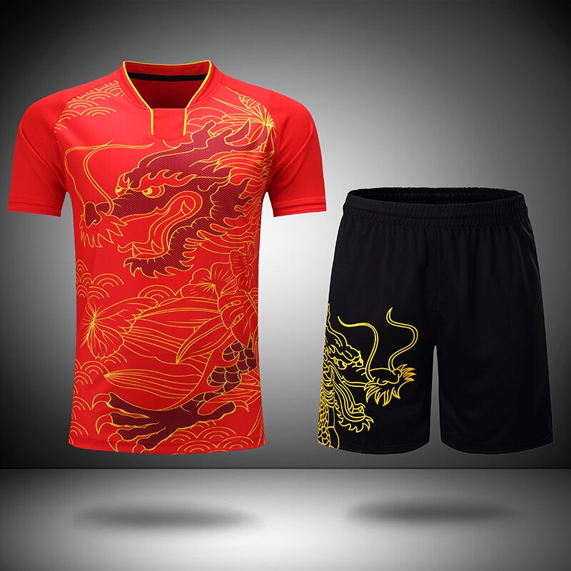 Tischtennisbekleidung für damen und herren, atmungsaktive tischtenniskleidung, tischtennisanzüge, kostenloser druck, china dragon tischtennissets