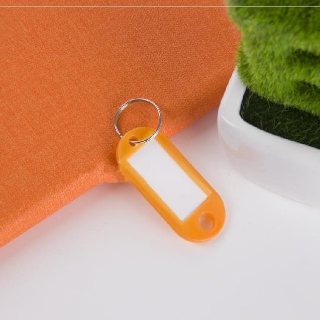 Diysomes 30 stk farverige plastik nøgleringe sprog id tags labels nøgleringe navne tags med split ring til bagage bagage tag: Lys guld