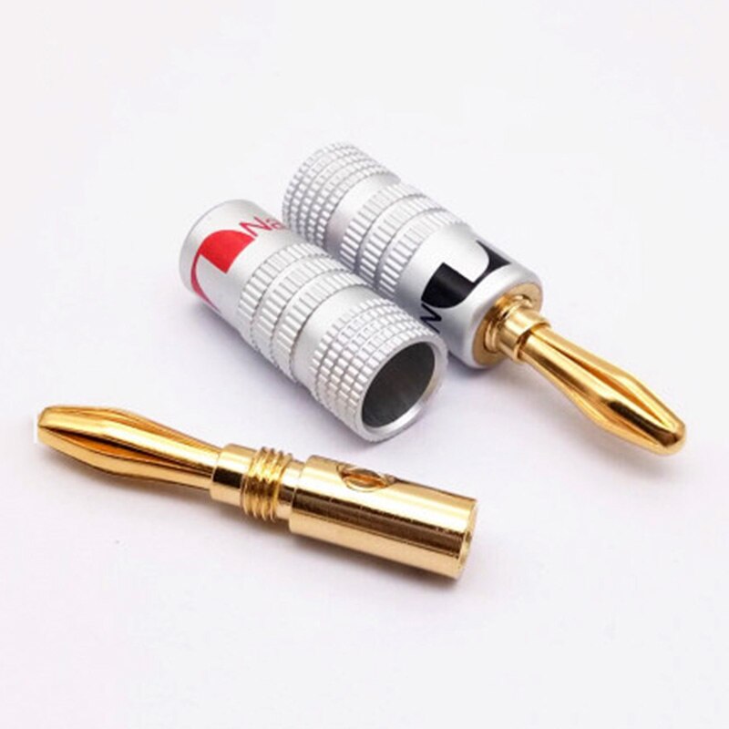 Goud-Plaat Koper Banaanstekker Geen Lassen 4Mm Banaan Hoofd Geluid Hoorn Draad Plug Gd Amp Voor Speaker banana Plug Connector