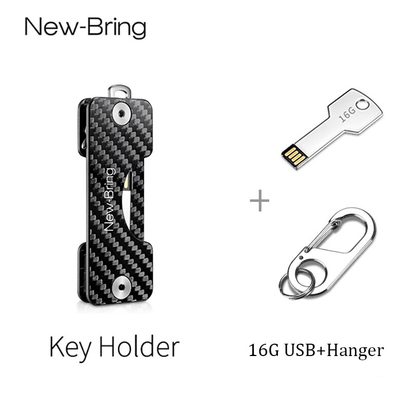 NewBring – porte-clé intelligent G2 en Fiber de carbone, porte-clé de voiture, collecteur d&#39;anneau, organisateur de clé de poche EDC intelligent: Key Holder with U H