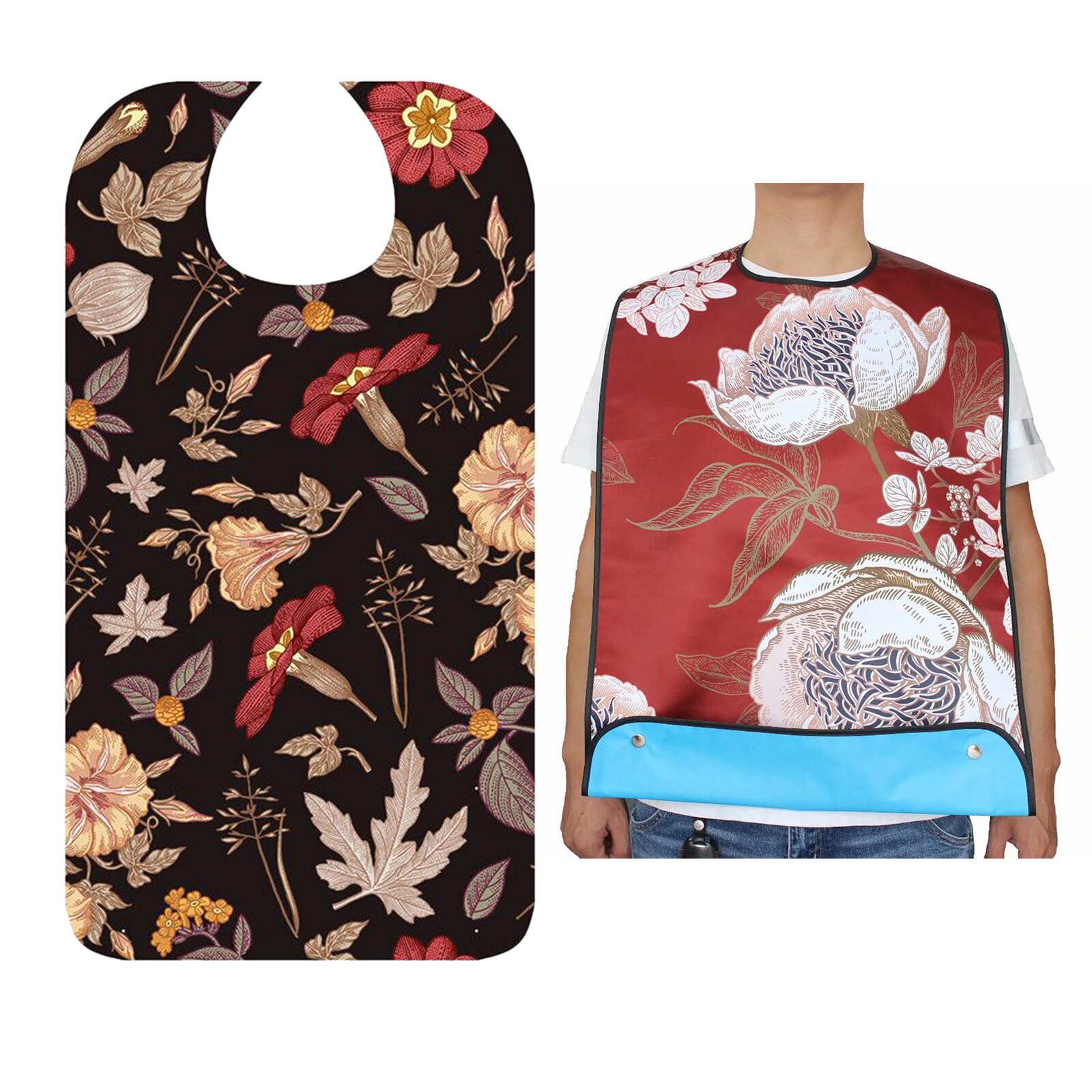 Etenstijd Pvc Afdrukken Katoen Verstelbare Bib Crumb Voor Vrouwen Ouderen Patiënten: type 6