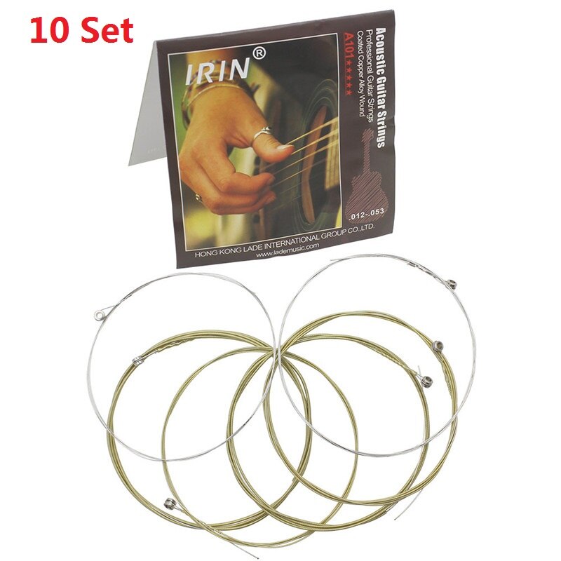 10 Set IRIN Folk Guitar String A101 Stainless Steel Mercerized Stringed Instrument