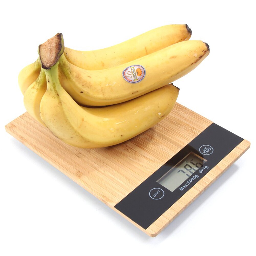 Bamboo Wood Scale Kitchen Measuring Digital Scales Electronic Food Scales Tools for Kitchen Measuring Accessories
