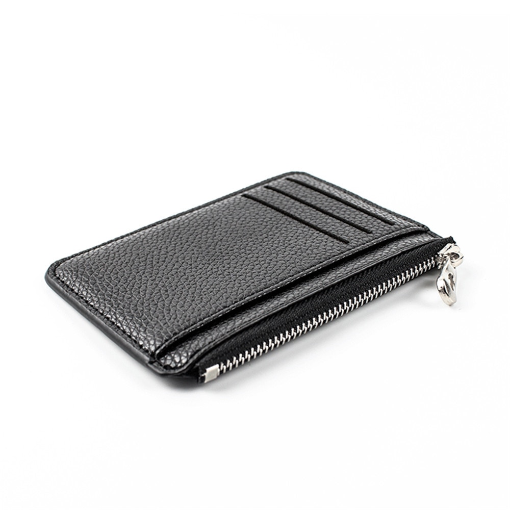 1pcs Slim Women Card Holder Pu Leather Unisex Zipper Business Card Case Men Credit Mini Cards Holder Wallet