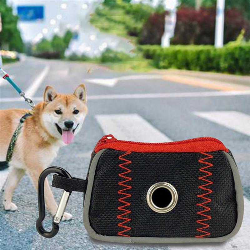 Portable Dog Waste Poop Bag Storage Box Oxford Cloth Pet Trash Bag Container