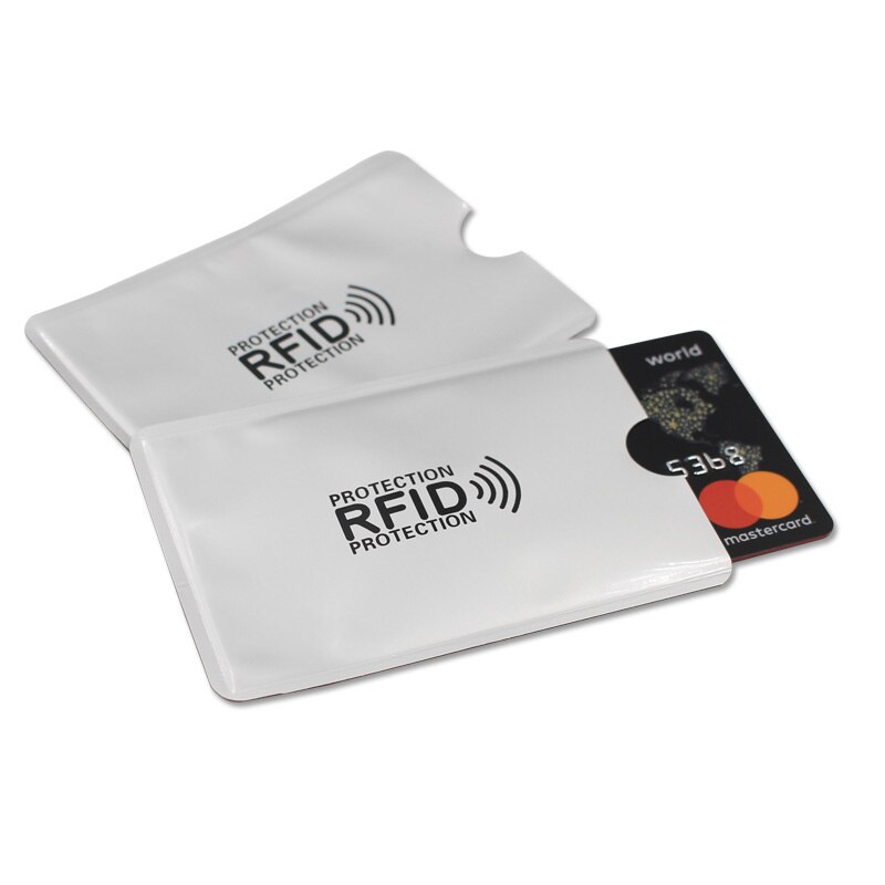 5pcs Thicken Anti Rfid Blocking Reader Lock Bank Card Holder ID Card Case Rfid Protection Metal Credit Card Holder Aluminium: Default Title