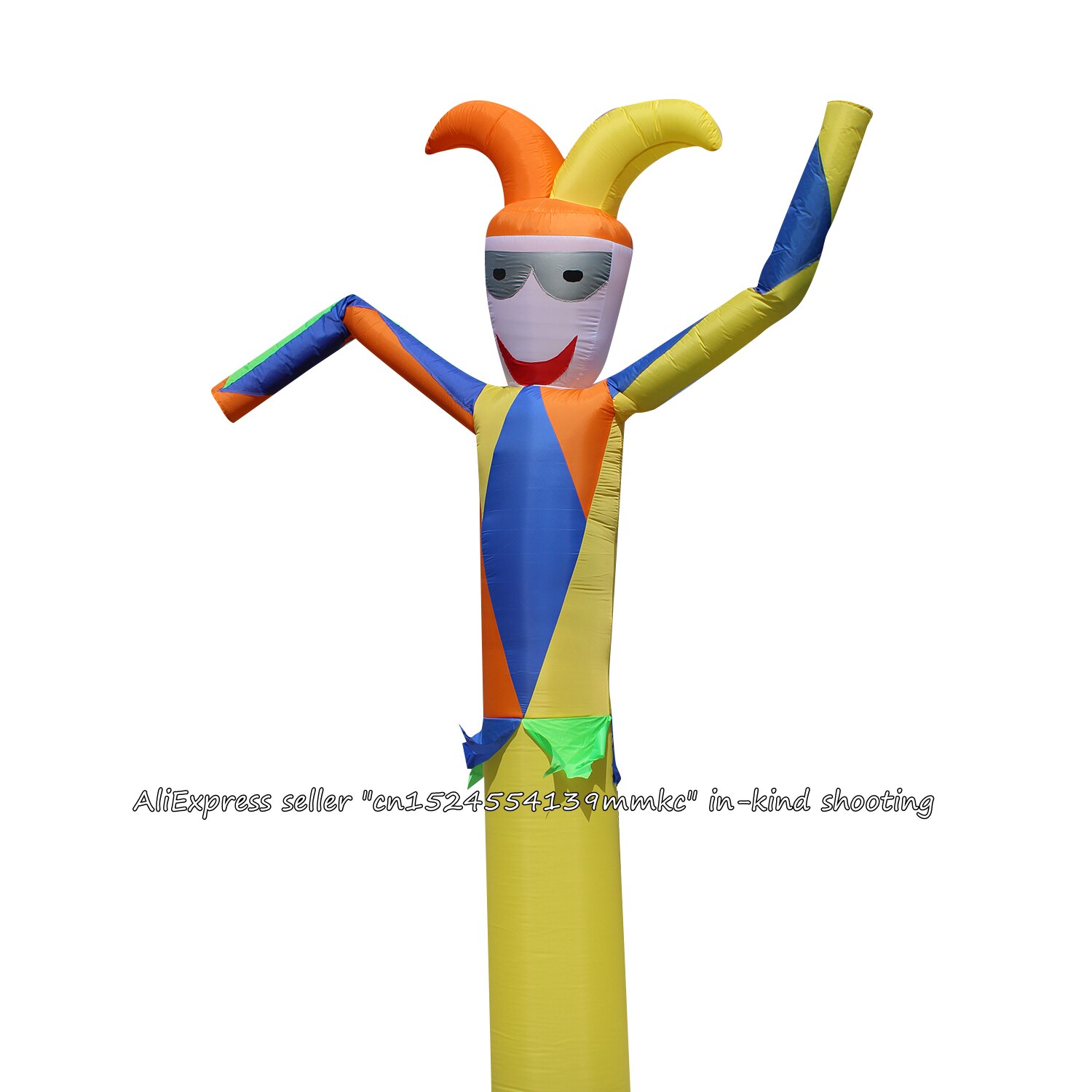 Luft Tänzer Himmel Tänzer Aufblasbare Rohr Grün Clown tanzen Marionette Wind Aufblasbare Werbung federnd für 18 ''Gebläse Gelb Clown