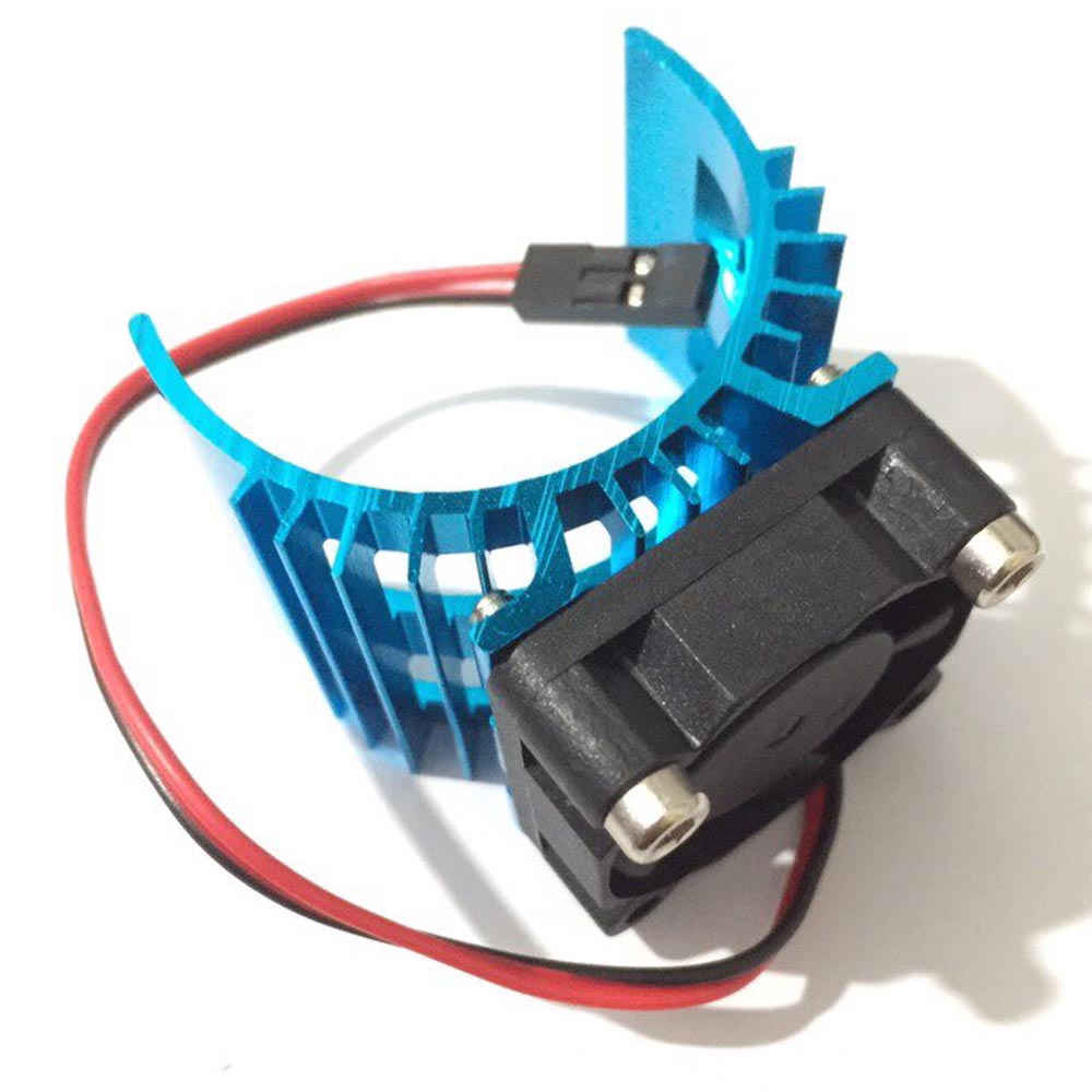 Blue RC Parts Electric Car brushless Motor Heatsink Cover + Cooling Fan for 1:10 HSP RC Car 540 550 3650 Size Motor Heat Sink