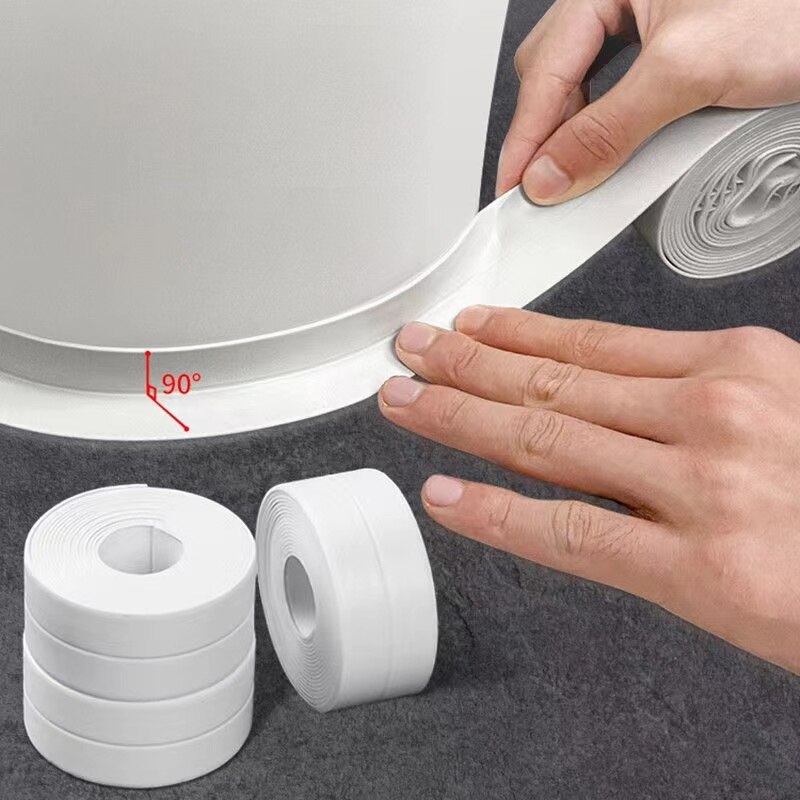 PVC Waterproof Wall Sticker Self Adhesive Sink Stove Crack Strip Kitchen Bathroom Bathtub Corner Sealant Sink Edge Tape