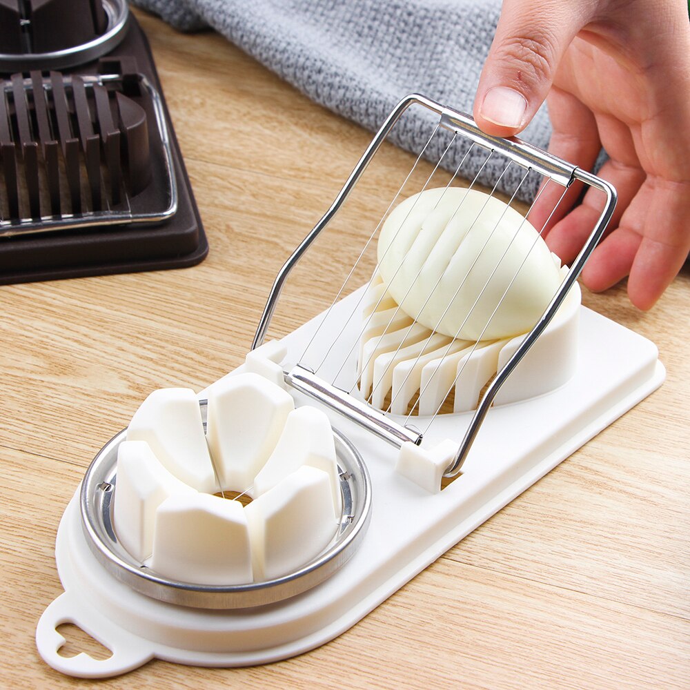 2 in 1 Egg Slicer Stainless Steel Gadgets Food Divider Slicing Wire Kitchen Tools Egg Cutter Split Device