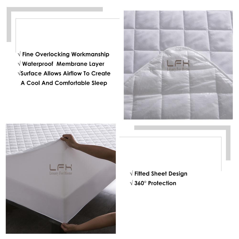 Hypoallergeen Gewatteerde Bed Matras Waterdicht Matrashoes Zachte Matras Topper Wasbare Matras Protector Matelas