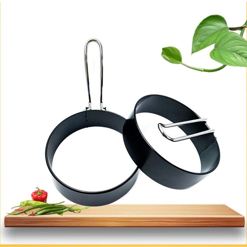 Máquina para hacer tortillas de acero inoxidable, 2 anillos de huevo antiadherentes profesionales, moldes perfectos para tortillas y bocadillos Utensilios de cocina