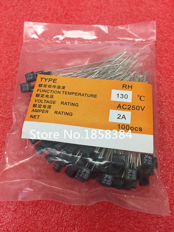 10pcs RH 130 Degree Thermal Fuse 2A 250V
