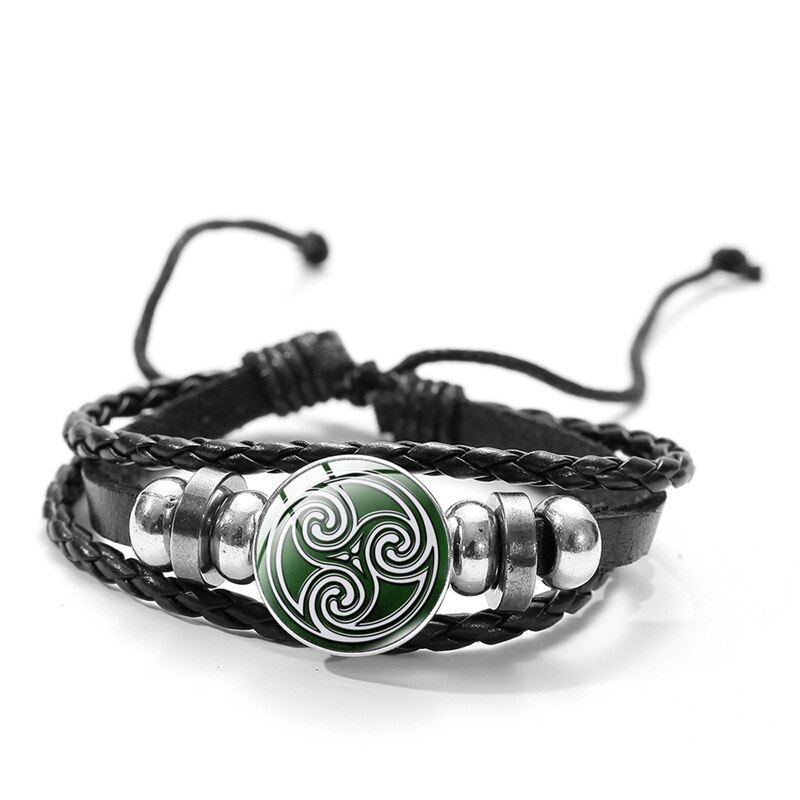 Nowa moda Teen Wolf Triskele bransoletka Steampunk Triskelion Allison Argent szklana kopuła ręcznie skórzane bransoletki bransoletki: Style 12