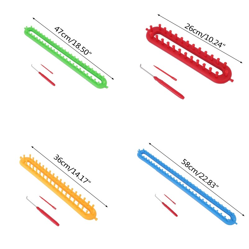 Weaving Loom Knitting Kit Plastic Pompom Sock Hat Scarf Scarves Maker Plastic Long Handle DIY Weaving Tool Random Color