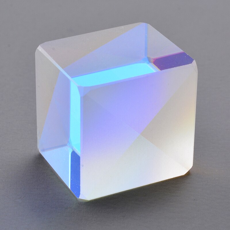 1 pçs cubo prisma 2x2x1.7cm com defeito cruz dicroic espelho combinador divisor decoração módulo transparente vidro óptico