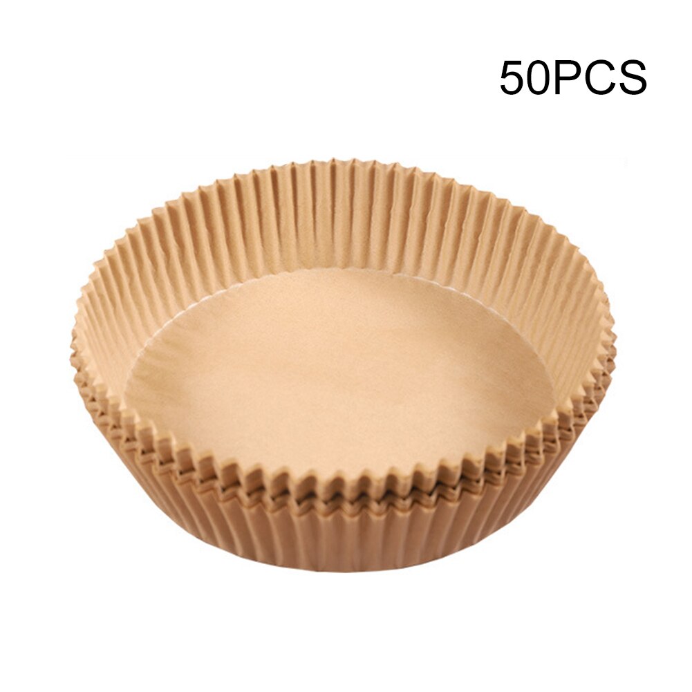 Silicone Pot For Airfryer Reusable Air Fryer Accessorie Baking Basket Pizza Plate Grill Pot Kitchen Cake Cooking Baking Tool: Disposable 50pc BR