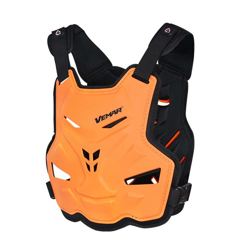 Adult Motorcycle Dirt Bike Body Armor Protective Gear Chest Back Protector Vest for Motocross Skiing Skating Snowboarding: Orange