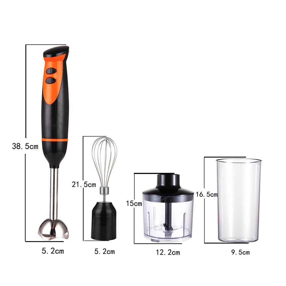 Hand Blender 4-in-1 Hand Stick Blender Stainless Steel 500ml Mixing Beaker 330ml Food Processor Whisk Attachment Smoothies