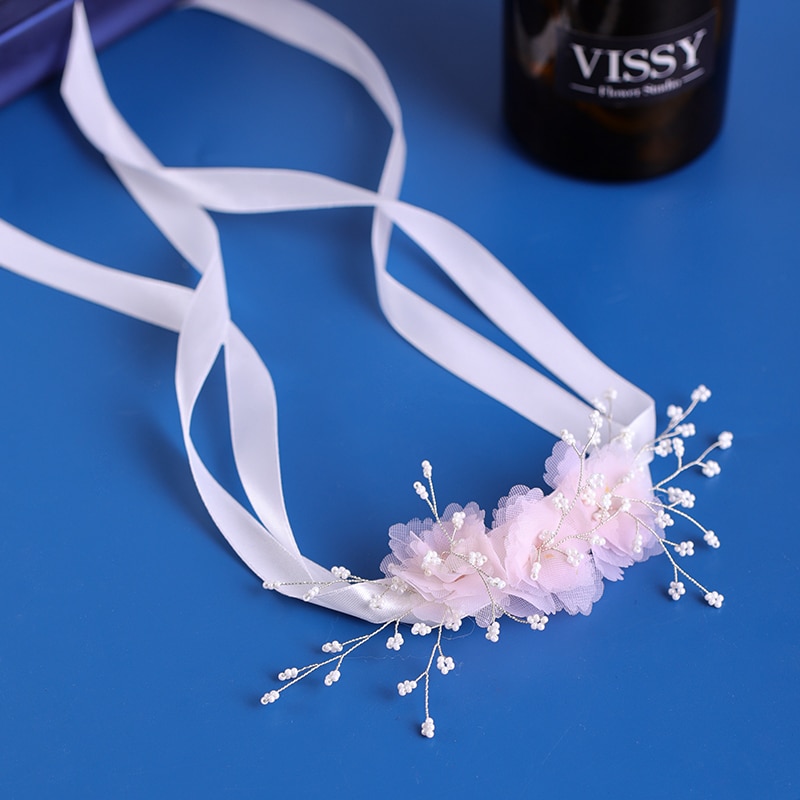 Cinta para el cuello de flor rosa, accesorios para el cabello de boda, banda para la cabeza, el cuello de banda para dama de honor, joyería, decoración