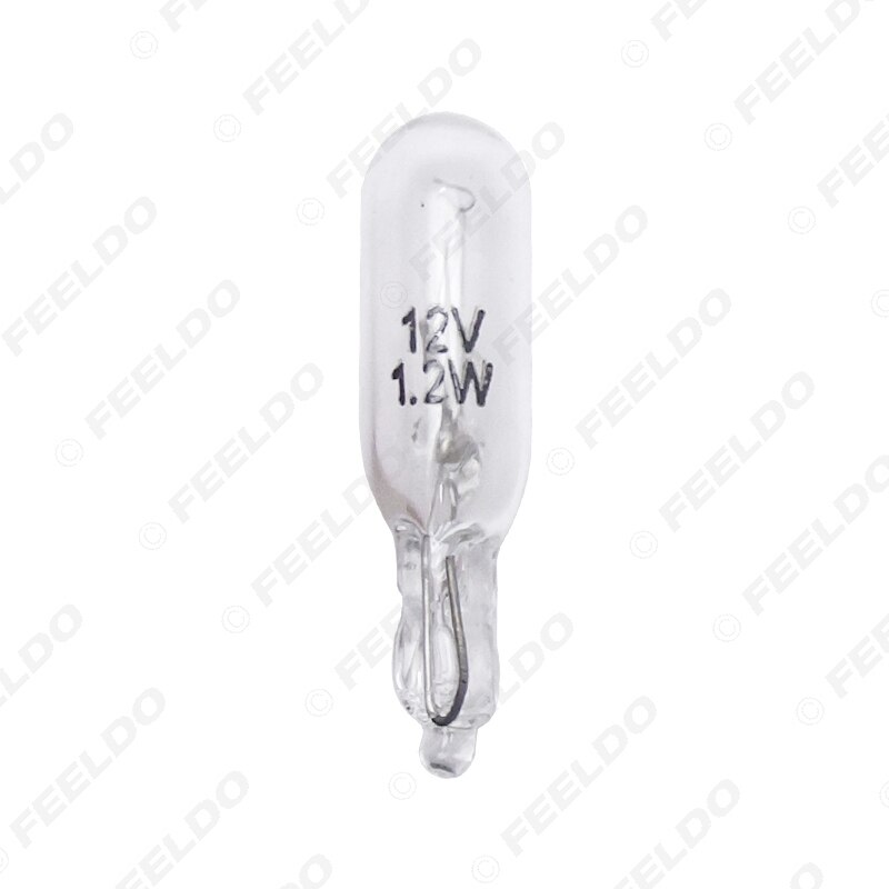FEELDO 10pcs Car T5 Wedge 12V 1.2W Halogen Bulb External Halogen Lamp Replacement Dashboard Bulb Light #MX2933