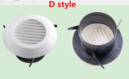 ABS Indoor Air Venting Cap Fresh Air Ventilation Cap Air Conditioning Exhaust Vents Against Insects Bird Plastic Round Vent Cap: D-75
