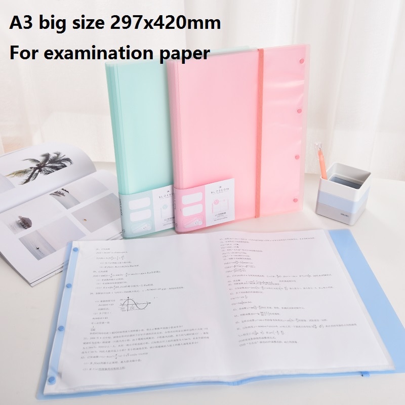 Stor størrelse  a3 30 40 lommer filmappe til dokumenter eksamenspapir klar bog arkivering produkter skolekontor deli 72478