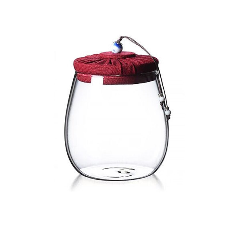 1000ml Glass Food Storage Jars, Borosilicate Glass Containers with Cloth Lid, Kitchen Storage Container, Glass Canister Set: Red