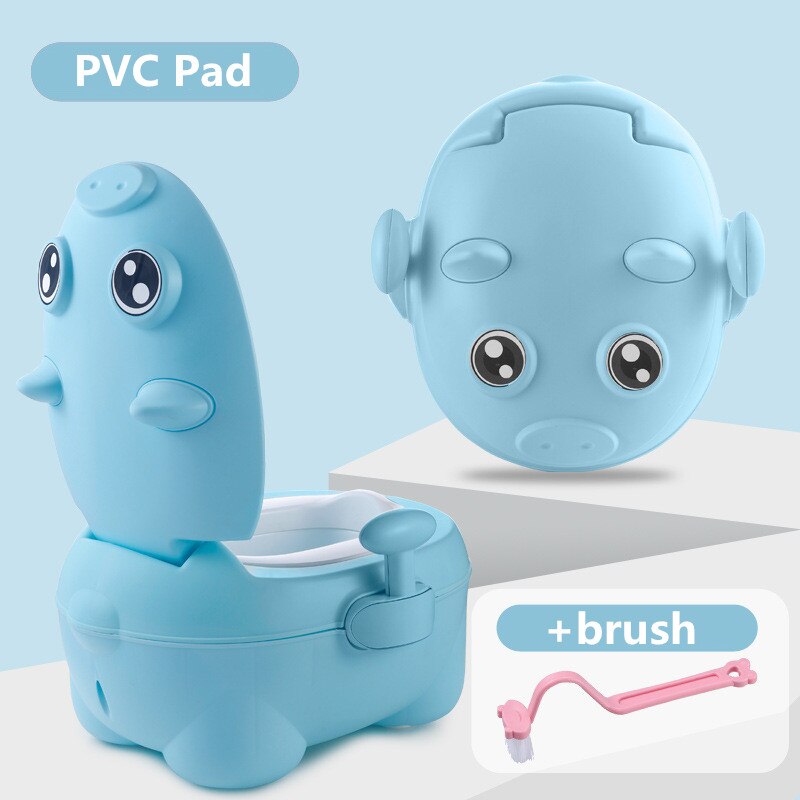 Tegneserie gris baby pottetrening sete baby takrenne toalett låve toalett trener sengepanne bærbar toalett rygg urinal til låve: Armlen blå pvc pute
