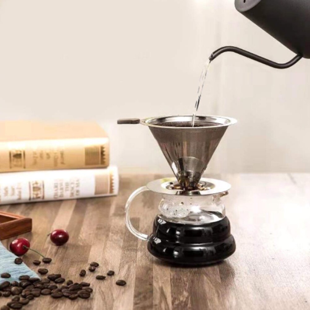 Pour Over Coffee Dripper Stainless Steel Coffee Filter Removable Dripper With Stand Reusable Cone Dripper Coffee Dolce Gusto