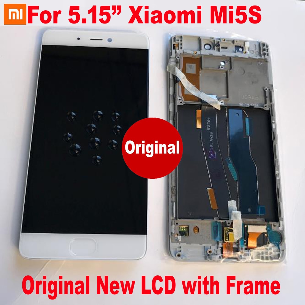 D&#39;origine Xiaomi Mi5 Mi5s 5s Mi 5s Plus Avec D&#39;empreintes Digitales ÉCRAN LCD Écran Tactile Digitizer Assemblée avec Cadre En Verre Capteur