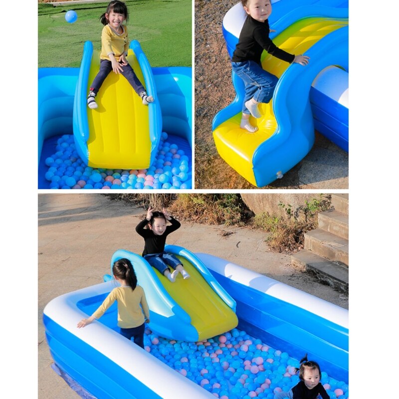 54DF Inflatable Water Slide Wider Steps Swimming Pool Supplies Kids Children Bouncer Castle Summer Amusement Water Play Toys