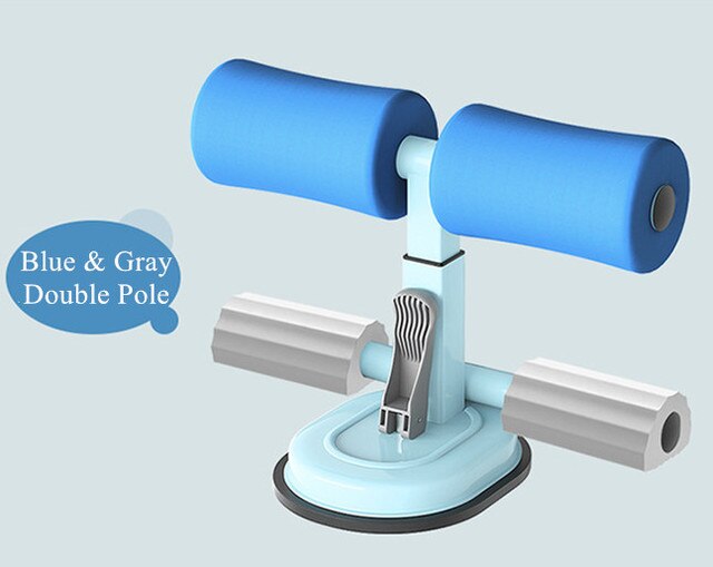 Banco de peso ajustable para abdominales, barra de abdominales, asistente de suelo, máquina de entrenamiento, gimnasio en casa, equipo de Fitness: blue gray
