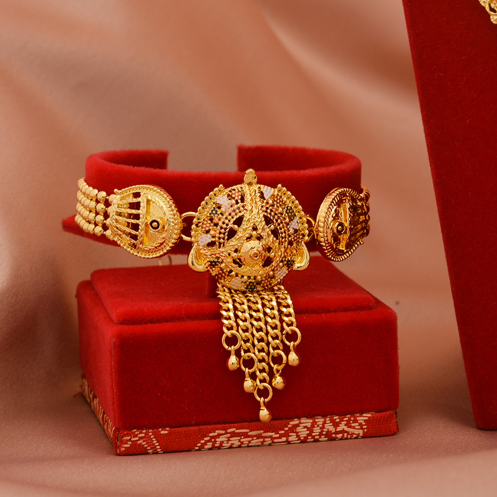 Luksus 24k dubai smykkesæt guldfarvet afrikansk bryllup brude armbånd halskæde øreringe ring smykkesæt til kvinder