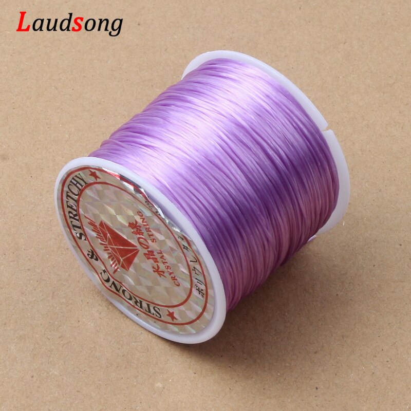 Cordón elástico fuerte para cuentas de cristal, 60M, 0,5-1,2mm, pulsera, collar, hilo elástico para fabricación de joyería, línea Flexible Diy