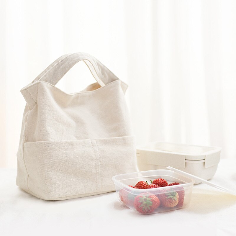 GOPLUS Neue Leinwand Funktionale Mittagessen Kasten Tragbare Isolierte Leinwand Mittagessen Tasche Thermische Lebensmittel Picknick Mittagessen Taschen Für Frauen freundlicher