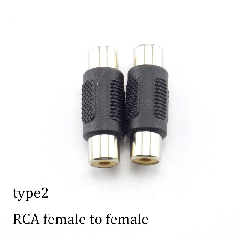 2 stks RCA Man vrouw naar 2rca 3rca man Vrouw RCA Connector Splitter Adapter AV Video Audio T Plug RCA 2 3 manier rechts angel a1: Donkergrijs