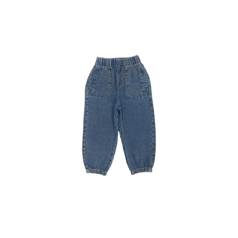 Printemps automne enfants décontracté tout-match denim pantalon garçons filles 2 couleurs jean 2-7Y