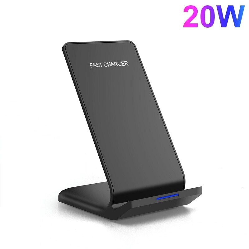 FDGAO Qi Drahtlose Ladegerät Stehen 30W Schnelle Ladung Halfter Für iPhone 12 11 XS XR X 8 Samsung S9 s10 S20 schnell aufladen Dock Bahnhof: 20W MAX