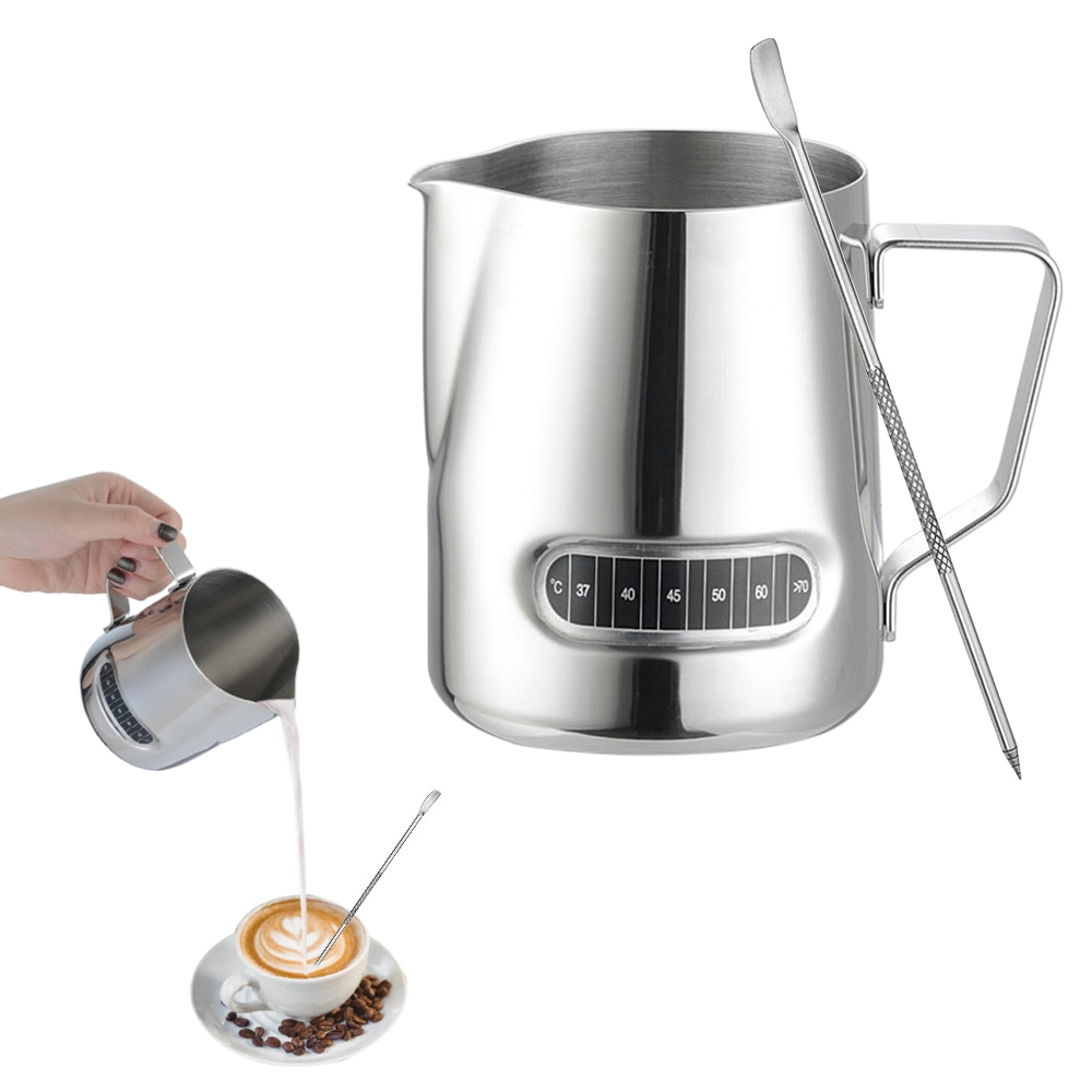 600ml ruostumatonta terästä maidonvaahdotus kannu kannu kahvi maitomukit vetää kukka kuppi barista latte art cappuccino valmistajan lämpötila