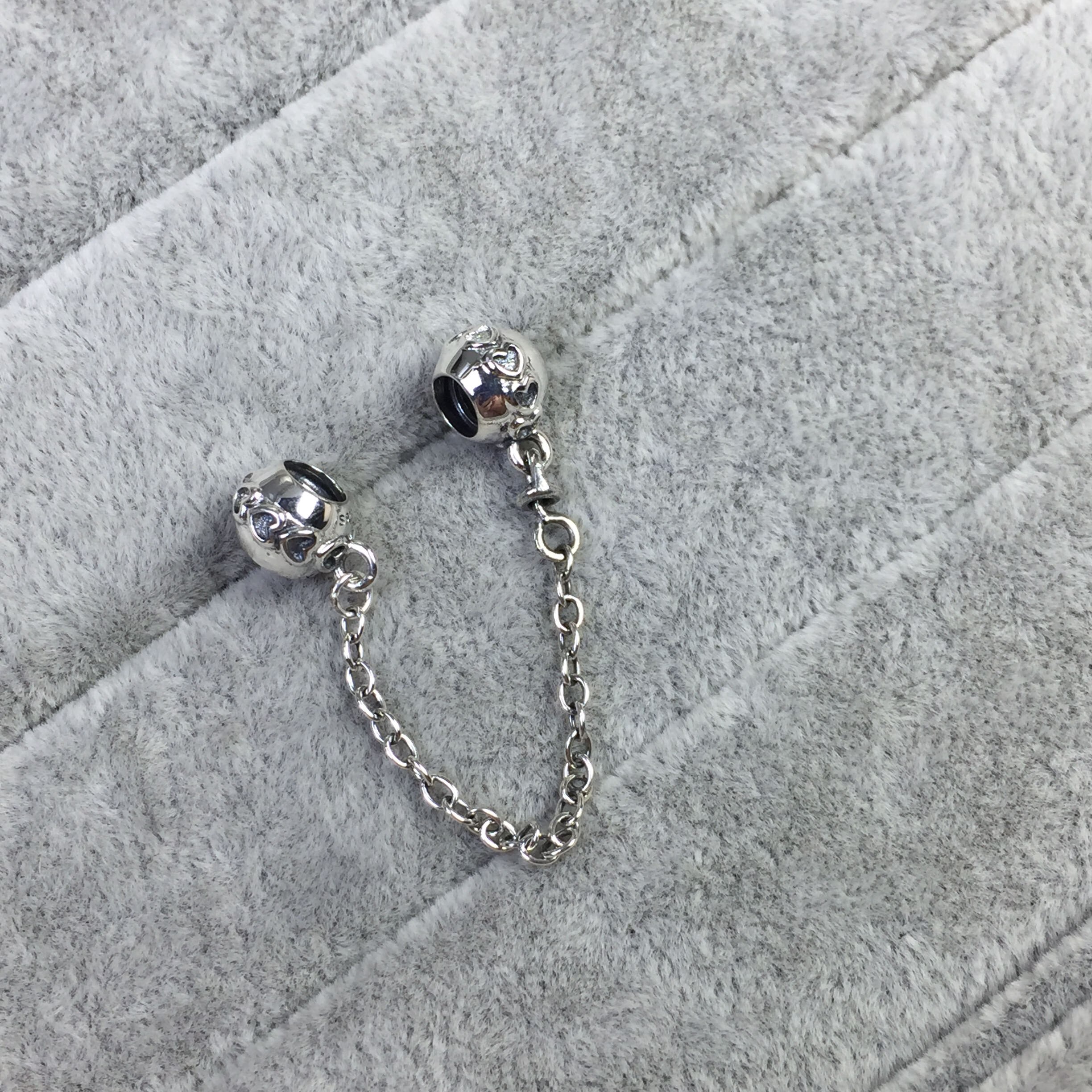 100% 925 en argent sterling classique en forme de coeur château dames bracelet à breloques bricolage accessoires chaîne de sécurité entier: 5002