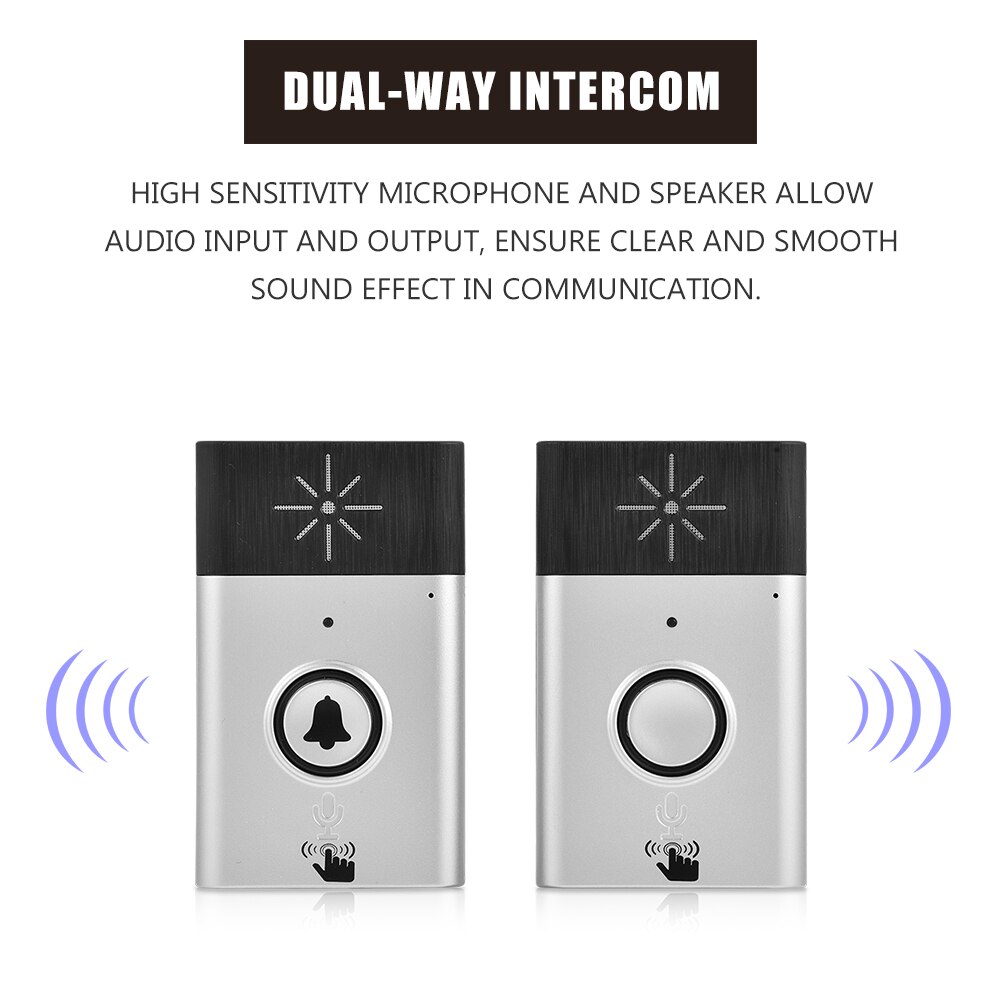 Mini intercomunicador inalámbrico portátil de 2,4 GHz, timbre de voz de doble sentido, altavoz con micrófono incorporado, sistema de interfono