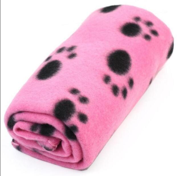 Large Size 100*70cm Pet Dog Cat Blanket Soft Towel Paw Print Mat For Large Dog Puppy Bed Quilt Bath Towel Pet Car Cushion